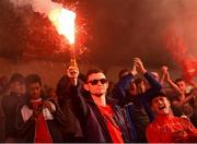 3 June 2016; St Patrick's Athletic supporters light flares during the SSE Airtricity League Premier Division match between St Patrick's Athletic and Shamrock Rovers in Richmond Park, Dublin. David Fitzgerald / SPORTSFILE