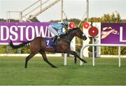 3 June 2016; Udogo, with Ana O'Brien up, cross the line to win the Grant Thornton Apprentice Handicap during the British Irish Chamber of Commerce Raceday in Leopardstown, Co. Dublin. Photo by Cody Glenn/Sportsfile