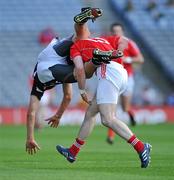 27 June 2010; Kevin Maguire, Westmeath, falls over Colm Judge, Louth. Leinster GAA Football Senior Championship Semi-Final, Westmeath v Louth, Croke Park, Dublin. Picture credit: Brendan Moran / SPORTSFILE