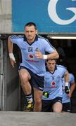 27 June 2010; The Dublin captain Alan Brogan leads out the team. Leinster GAA Football Senior Championship Semi-Final, Meath v Dublin, Croke Park, Dublin. Picture credit: Ray McManus / SPORTSFILE