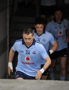 27 June 2010; The Dublin captain Alan Brogan leads out the team. Leinster GAA Football Senior Championship Semi-Final, Meath v Dublin, Croke Park, Dublin. Picture credit: Ray McManus / SPORTSFILE