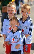 27 June 2010; Dublin supporters Christian O'Sullivan, five years, and his two brothers Jason, 4, and Dylan, 2, relax before the Meath v Dublin game at the Leinster GAA Football Senior Championship Semi-Finals, Croke Park, Dublin. Picture credit: Ray McManus / SPORTSFILE