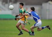 30 June 2010; Barry Cushen, Offaly, in action against Keith Bracken, Laois. ESB Leinster GAA Football Minor Championship Semi-Final, Offaly v Laois, O'Connor Park, Tullamore, Co. Offaly. Picture credit: Brian Lawless / SPORTSFILE