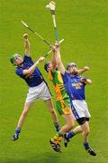 3 July 2010; Seamus Hannon, left, and Martin Coyle, Longford, in action against Danny Cullen, Donegal. Lory Meagher Cup Final, Donegal v Longford, Croke Park, Dublin. Picture credit: Stephen McCarthy / SPORTSFILE