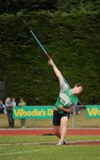 3 July 2010; Conal Campion, St. Andrews, in action, in the U-19 Boy's Javelin, during the Woodie's DIY AAI Juvenile Track & Field Championships. Tullamore Harriers Stadium, Tullamore, Co. Offaly. Picture credit: Barry Cregg / SPORTSFILE