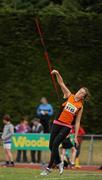 3 July 2010; Caroline Morgan, Nenagh, Co. Tipperary, in action, in the U-16 Girl's Javelin, during the Woodie's DIY AAI Juvenile Track & Field Championships. Tullamore Harriers Stadium, Tullamore, Co. Offaly. Picture credit: Barry Cregg / SPORTSFILE