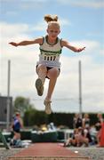 3 July 2010; Roisin Harrision, Emerald, in action in the U-15 Girls Long Jump, during the Woodie's DIY AAI Juvenile Track & Field Championships. Tullamore Harriers Stadium, Tullamore, Co. Offaly. Picture credit: Barry Cregg / SPORTSFILE