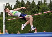 3 July 2010; Luke Allen, St. Coca's, in action in the U-17 Boy's High Jump, during the Woodie's DIY AAI Juvenile Track & Field Championships. Tullamore Harriers Stadium, Tullamore, Co. Offaly. Picture credit: Barry Cregg / SPORTSFILE