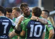 28 May 2016; Aly Muldowney, left, and AJ MacGinty of Connacht following their side's victory in the Guinness PRO12 Final match between Leinster and Connacht at BT Murrayfield Stadium in Edinburgh, Scotland. Photo by Ramsey Cardy/Sportsfile
