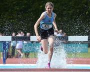 4 June 2016; Lauren Darmody of Loreto Kilkenny on her way to finishing third in the Senior Girls 1500m Steeplechase at the GloHealth All Ireland Schools Track & Field Championships 2016. Tullamore Harriers Sports Complex, Co. Offaly Photo by Sam Barnes/Sportsfile