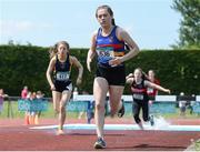 4 June 2016; Toni Moore of Sacred Heart College Omagh in the Senior Girls 1500m Steeplechase at the GloHealth All Ireland Schools Track & Field Championships 2016. Tullamore Harriers Sports Complex, Co. Offaly Photo by Sam Barnes/Sportsfile