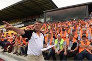 4 June 2016; The assembled stewards listen to instructions from Seamus Reade, the Kilkenny County Board PRO and Event Controller, ahead of the Leinster GAA Football Senior Championship Quarter-Final match between Laois and Dublin in Nowlan Park, Kilkenny. Photo by Ray McManus/Sportsfile