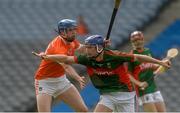 4 June 2016; Eoghan Collins of Mayo in action against Conor Corvan of Armagh in the Nicky Rackard Cup Final between Armagh and Mayo in Croke Park, Dublin. Photo by Piaras Ó Mídheach/Sportsfile