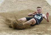 4 June 2016; Ian Brennan of St Columba's, Stranolar, competing in the Senior Boys Long Jump at the GloHealth All Ireland Schools Track & Field Championships 2016. Tullamore Harriers Sports Complex, Co. Offaly Photo by Sam Barnes/Sportsfile