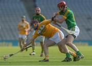 4 June 2016; Paddy Burke of Antrim in action against Steven Clynch of Meath in the Christy Ring Cup Final between Antrim and Meath in Croke Park, Dublin. Photo by Piaras Ó Mídheach/Sportsfile
