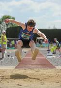 4 June 2016; Jack Ryan of Thurles CBS, competing in the Junior Boys Triple Jump at the GloHealth All Ireland Schools Track & Field Championships 2016. Tullamore Harriers Sports Complex, Co. Offaly Photo by Sam Barnes/Sportsfile