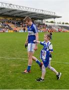 4 June 2016; Kathlyn Timmons, age 9, tries to console her dad Mark after the Leinster GAA Football Senior Championship Quarter-Final match between Laois and Dublin in Nowlan Park, Kilkenny. Picture credit: Dáire Brennan / SPORTSFILE Photo by Daire Brennan/Sportsfile
