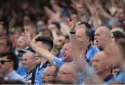 4 June 2016; Dublin supporters, on the City Terrace, cheer on their side during the Leinster GAA Football Senior Championship Quarter-Final match between Laois and Dublin in Nowlan Park, Kilkenny. Picture credit: Dáire Brennan / SPORTSFILE