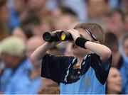 4 June 2016; A young Dublin supporter watches the game during the Leinster GAA Football Senior Championship Quarter-Final match between Laois and Dublin in Nowlan Park, Kilkenny. Picture credit: Dáire Brennan / SPORTSFILE