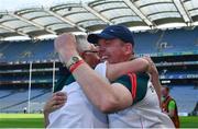 4 June 2016; Mayo manager JP Coen celebrates with backroom staff after the Nicky Rackard Cup Final between Armagh and Mayo in Croke Park, Dublin. Photo by Piaras Ó Mídheach/Sportsfile