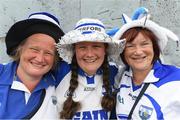 5 June 2016; Aoife, Shelly and Bridget Phelan, from Waterford City, prior to the Munster GAA Hurling Senior Championship Semi-Final match between Waterford and Clare at Semple Stadium in Thurles, Co. Tipperary. Photo by Stephen McCarthy/Sportsfile
