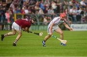 5 June 2016; Shane Moloney of Galway in action against Aonghus Clarke of Westmeath in the Leinster GAA Hurling Senior Championship Quarter-Final between Westmeath and Galway in TEG Cusack Park, Mullingar, Co. Westmeath. Photo by Piaras Ó Mídheach/Sportsfile