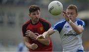 5 June 2016; Colin Walshe of Monaghan in action against Donal O'Hare of Down in the Ulster GAA Football Senior Championship Quarter-Final between Monaghan v Down in St Tiernach's Park, Clones, Co. Monaghan. Picture credit: Dáire Brennan / SPORTSFILE