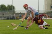 5 June 2016; Shane Moloney of Galway in action against Tommy Gallagher of Westmeath in the Leinster GAA Hurling Senior Championship Quarter-Final between Westmeath and Galway in TEG Cusack Park, Mullingar, Co. Westmeath. Photo by Piaras Ó Mídheach/Sportsfile