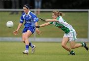3 July 2010; Linda Wall, Waterford, in action against Maire Flanagan, Limerick. TG4 Ladies Football Munster Intermediate Championship Final, Waterford v Limerick, Castletownroche GAA Grounds, Castletownroche, Co. Cork. Picture credit: Matt Browne / SPORTSFILE