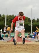 3 July 2010; Ben Roberts, North Sligo, in action in the U-15 Boy's Long Jump, during the Woodie's DIY AAI Juvenile Track & Field Championships. Tullamore Harriers Stadium, Tullamore, Co. Offaly. Picture credit: Barry Cregg / SPORTSFILE