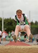 3 July 2010; Josh Mcllroy, Ballymena, Co. Antrim, in action in the U-15 Boy's Long Jump, during the Woodie's DIY AAI Juvenile Track & Field Championships. Tullamore Harriers Stadium, Tullamore, Co. Offaly. Picture credit: Barry Cregg / SPORTSFILE
