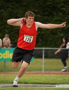 3 July 2010; Michael Kelly, Co. Kildare, in action in the U-18 Boy's Shot Putt, during the Woodie's DIY AAI Juvenile Track & Field Championships. Tullamore Harriers Stadium, Tullamore, Co. Offaly. Picture credit: Barry Cregg / SPORTSFILE