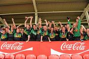 4 July 2010; Northern Gales, Longford, celebrate with the cup after winning the Division 4 Final against De La Salle, Waterford. Coca-Cola GAA Féile Peil na nÓg Finals 2010, Celtic Park, Derry. Photo by Sportsfile