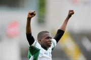 4 July 2010; Jermaine Olufade, South London, celebrates after beating Clonmel Commercials, in the Division 5 Boys Final. Coca-Cola GAA Féile Peil na nÓg Finals 2010, Celtic Park, Derry. Photo by Sportsfile