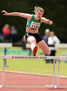 4 July 2010; Ciara Giles Doran, Ferrybank, on her way to winning the U16 Girl's 250m Hurdles, during the Woodie's DIY AAI Juvenile Track & Field Championships. Tullamore Harriers Stadium, Tullamore, Co. Offaly. Picture credit: Brian Lawless / SPORTSFILE