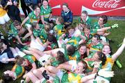 4 July 2010; Claregalway, Galway, celebrate after beating St. Laurences, Kildare, in the Division 1 Girls Final. Coca-Cola GAA Féile Peil na nÓg Finals 2010, Celtic Park, Derry. Photo by Sportsfile