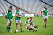 3 July 2010; Dejected London players after their defeat. Nicky Rackard Cup Final, Armagh v London, Croke Park, Dublin. Picture credit: Stephen McCarthy / SPORTSFILE