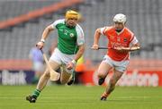 3 July 2010; Martin Finn, London, in action against Paddy McArdle, Armagh. Nicky Rackard Cup Final, Armagh v London, Croke Park, Dublin. Picture credit: Stephen McCarthy / SPORTSFILE