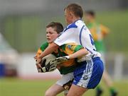 4 July 2010; Niall Heslin, Gortletteragh, Leitrim, in action against Cole Lyons, Robertstown, Kildare, during the Division 6 Boys Final. Coca-Cola GAA Féile Peil na nÓg Finals 2010 , Celtic Park, Derry. Photo by Sportsfile