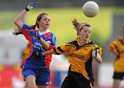 4 July 2010; Emma Clarke, New York, in action against Lauren Dwyer, Tinryland Bennekerry, Carlow, during the Division 4 Girls Final. Coca-Cola GAA Féile Peil na nÓg Finals 2010, Celtic Park, Derry. Photo by Sportsfile