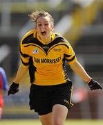 4 July 2010; Roisin Byrne, Tinryland Bennekerry, Carlow, celebrates after beating New York in the Division 4 Girls Final. Coca-Cola GAA Féile Peil na nÓg Finals 2010, Celtic Park, Derry. Photo by Sportsfile