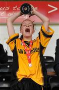 4 July 2010; Tinryland Bennekerry, Carlow, captain Lauren Dwyer lifts the cup after they beat New York in the Division 4 Girls Final. Coca-Cola GAA Féile Peil na nÓg Finals 2010, Celtic Park, Derry. Photo by Sportsfile