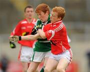 4 July 2010; John Clancy, Stradbally, Laois, in action against Michael Bell, Moy Davitts, Mayo, in the Division 2 Boys Final. Coca-Cola GAA Féile Peil na nÓg Finals 2010, Celtic Park, Derry. Photo by Sportsfile