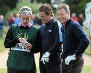 5 July 2010; Tony McCoy, centre, with his caddy Ruby Walsh and team-mate Mick Fitzgerald during the JP McManus Invitational Pro-Am. Adare Manor, Adare, Co. Limerick. Picture credit: Matt Browne / SPORTSFILE