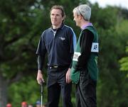 5 July 2010; Tony McCoy with his caddy Ruby Walsh on the 9th fairway during the JP McManus Invitational Pro-Am. Adare Manor, Adare, Co. Limerick. Picture credit: Matt Browne / SPORTSFILE