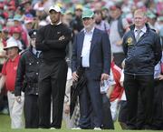 5 July 2010; Tiger Woods with JP McManus accompanied by Gardai on the first tee box during the JP McManus Invitational Pro-Am. Adare Manor, Adare, Co. Limerick. Picture credit: Matt Browne / SPORTSFILE