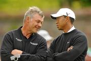 5 July 2010; Darren Clarke, left, with Tiger Woods ahead of their afternoon round at the the JP McManus Invitational Pro-Am. Adare Manor, Adare, Co. Limerick. Picture credit: Diarmuid Greene / SPORTSFILE