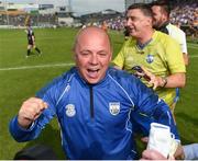 5 June 2016; Waterford manager Derek McGrath celebrates at the final whistle of the Munster GAA Hurling Senior Championship Semi-Final match between Waterford and Clare at Semple Stadium in Thurles, Co. Tipperary. Photo by Ramsey Cardy/Sportsfile