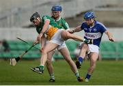 5 June 2016; Sean Ryan, left, and Sean Cleary of Offaly in action against Darren Maher of Laois in the Leinster GAA Hurling Senior Championship Quarter-Final between Offaly and Laois in O'Connor Park, Tullamore, Co. Offaly. Photo by Sam Barnes/Sportsfile