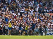 5 June 2016; The Waterford manager Derek McGrath, right, his selectors and backroom staff, jump for joy as the final whistle is blown at the end of the Munster GAA Hurling Senior Championship Semi-Final match between Waterford and Clare at Semple Stadium in Thurles, Co. Tipperary. Photo by Ray McManus/Sportsfile